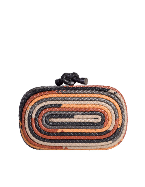 Bottega Veneta Vintage 'The Knot' Multicolor Intrecciato Tornado Clutch Bag