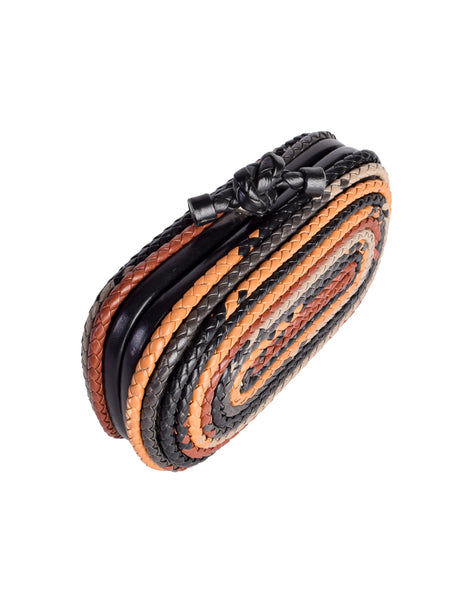 Bottega Veneta Vintage 'The Knot' Multicolor Intrecciato Tornado Clutch Bag