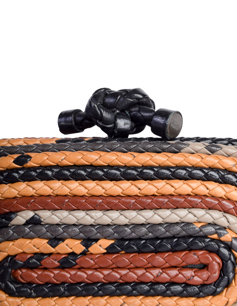 Bottega Veneta Vintage 'The Knot' Multicolor Intrecciato Tornado Clutch Bag