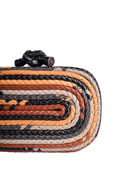 Bottega Veneta Vintage 'The Knot' Multicolor Intrecciato Tornado Clutch Bag