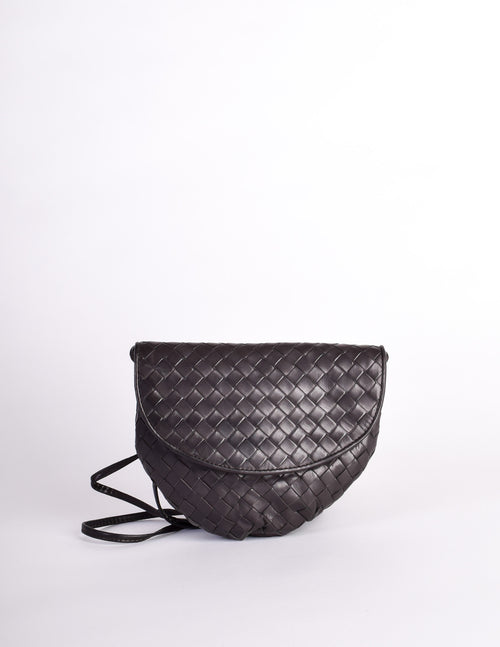Bottega veneta black woven leather bag cheap
