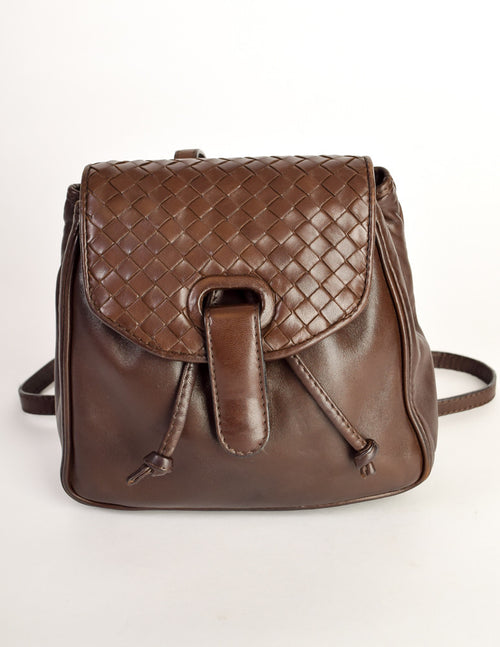何でも揃う Bottega Veneta Mini Leather Woven Brown Intrecciato Vintage バッグ