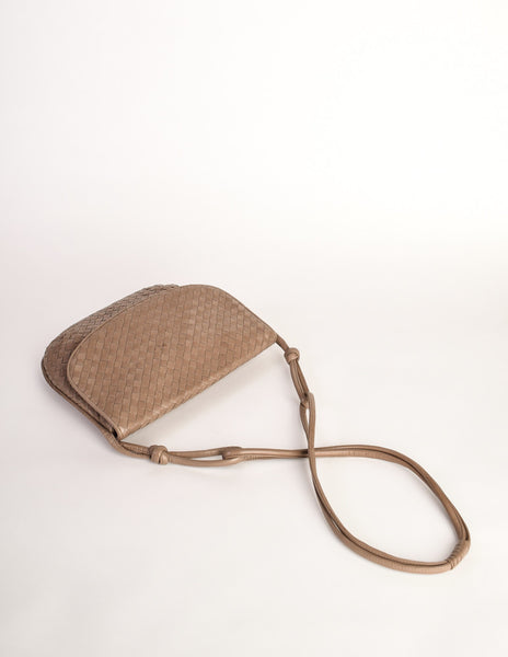 Bottega Veneta Vintage Intrecciato Mushroom Brown Woven Leather Shoulder Bag - Amarcord Vintage Fashion
 - 8