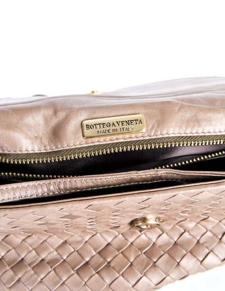 Bottega Veneta Vintage Intrecciato Mushroom Brown Woven Leather Crossbody Bag - Amarcord Vintage Fashion
 - 8
