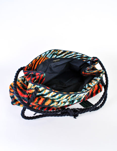 Bottega Veneta Vintage Colorful Striped Terry Cloth Bag