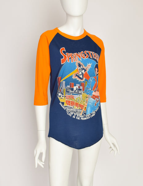 1970s Vintage Bruce Springsteen Sparks Fly on E Street Raglan Baseball Tee