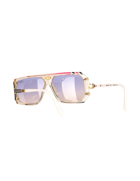 Cazal Vintage Asymmetrical Clear Blue and Pink Sunglasses 867 125