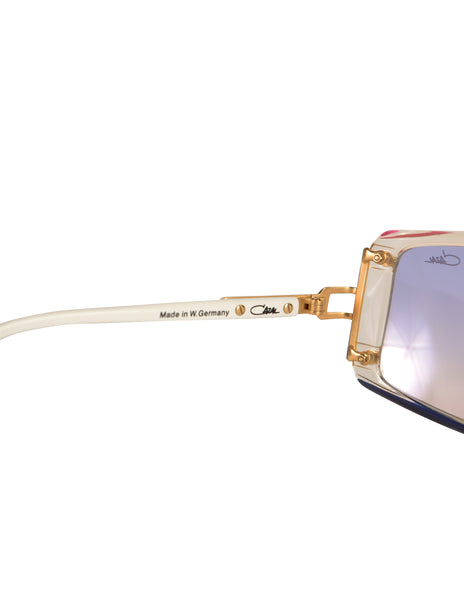 Cazal Vintage Asymmetrical Clear Blue and Pink Sunglasses 867 125