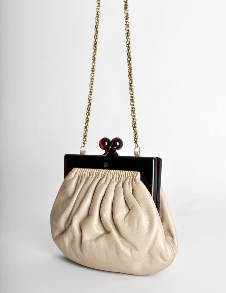 large black chanel handbag white