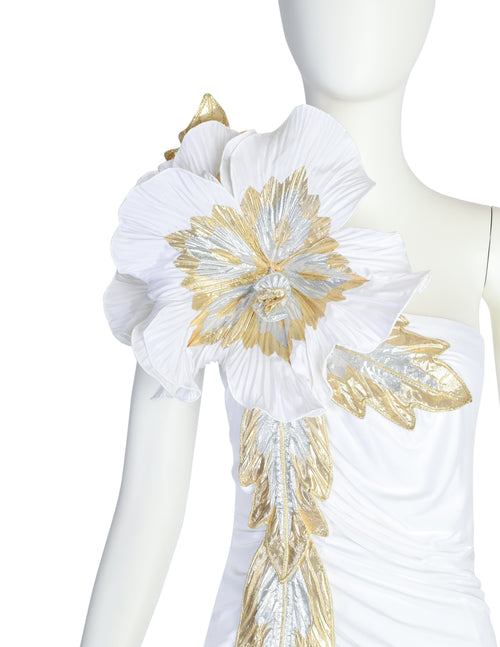 Cache Vintage White Gold Silver Huge Flower ICONIC Carrie Bradshaw Whi Amarcord Vintage Fashion Cache Vintage White Gold Silver Huge Flower ICONIC Carrie Bradshaw Whi Amarcord Vintage Fashion