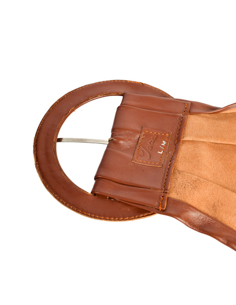 Toast Vintage Caramel Brown Leather Ultra Wide Belt
