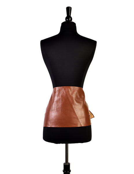 Toast Vintage Caramel Brown Leather Ultra Wide Belt