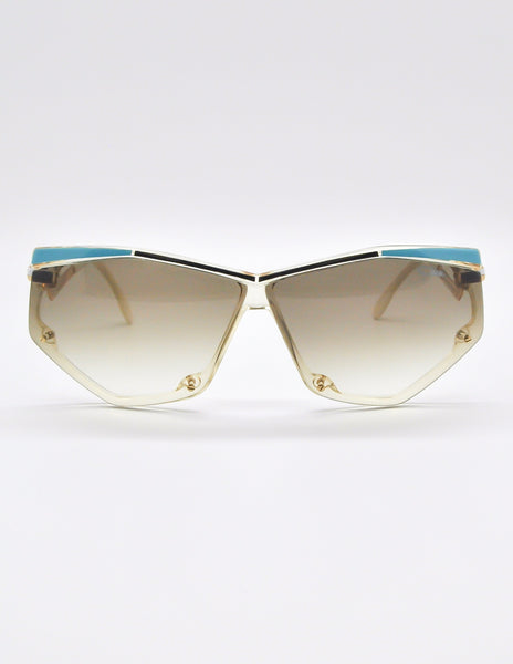 Cazal Vintage Navy Blue and Seafoam Sunglasses 861 283