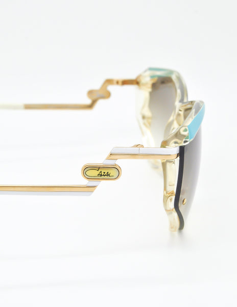 Cazal Vintage Navy Blue and Seafoam Sunglasses 861 283