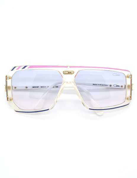Cazal Vintage Asymmetrical Purple and Pink Sunglasses 867 125