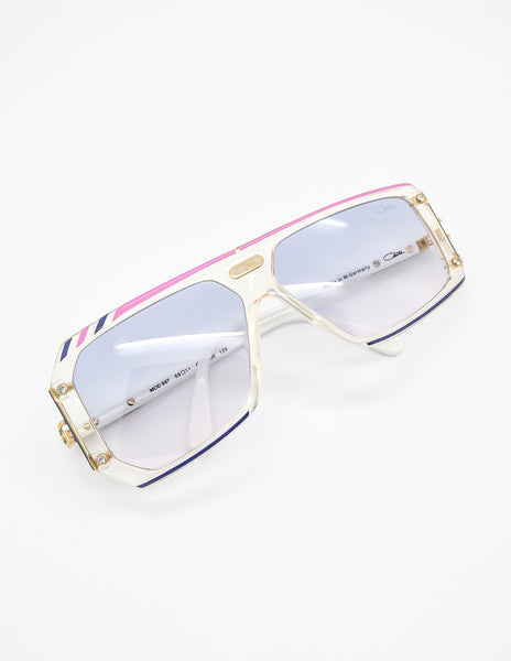 Cazal Vintage Asymmetrical Purple and Pink Sunglasses 867 125