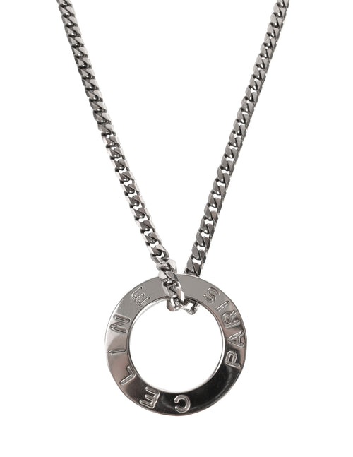 Celine Vintage 1990s Silver Namesake Ring Pendant Chain