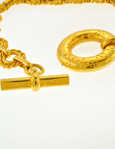Celine Vintage Iconic Gold Star Toggle Choker Necklace - Amarcord Vintage Fashion
 - 5