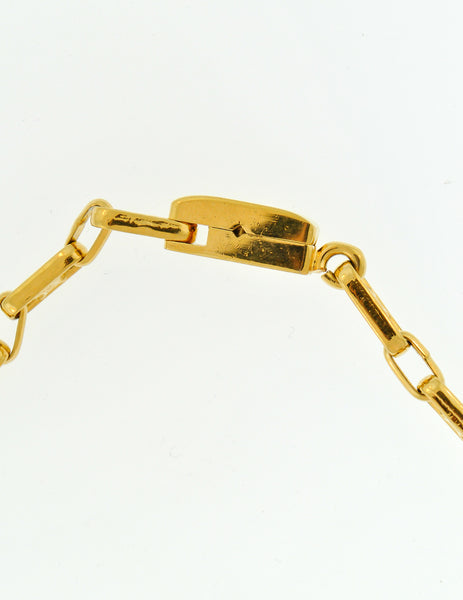 Cèline Vintage Brown & Gold Enamel Horse Carriage Logo Necklace - Amarcord Vintage Fashion
 - 7