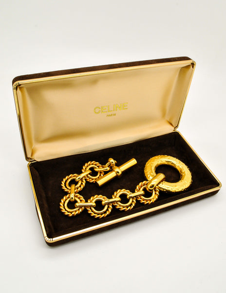 Celine Vintage Iconic Gold Star Toggle Bracelet - Amarcord Vintage Fashion
 - 7