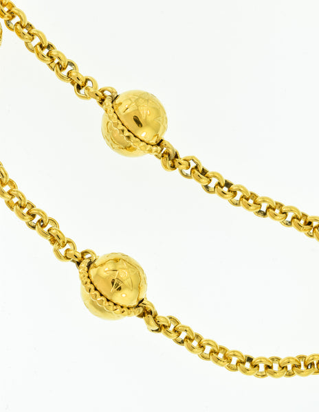 Celine Vintage Gold Star Globe Choker Necklace