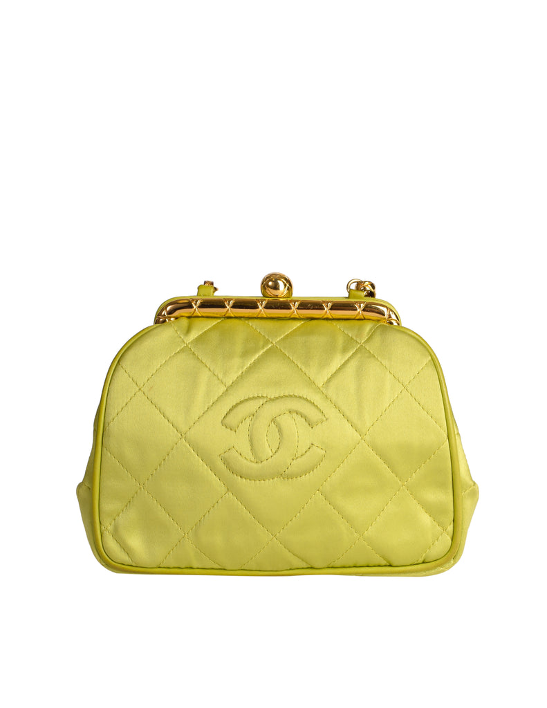 Gold Lambskin 'CC' Evening Bag