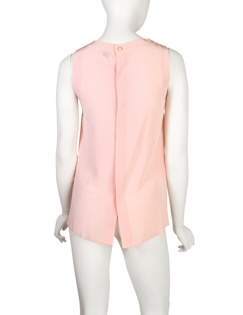 Chanel Vintage Baby Pink Silk Pleated Panel Button Back Tank Top – Amarcord  Vintage Fashion
