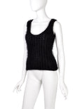 Chanel Vintage AW 2002 Black Angora Knit Sleeveless Sweater