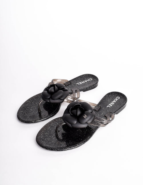 Chanel black flower sandals Clearance