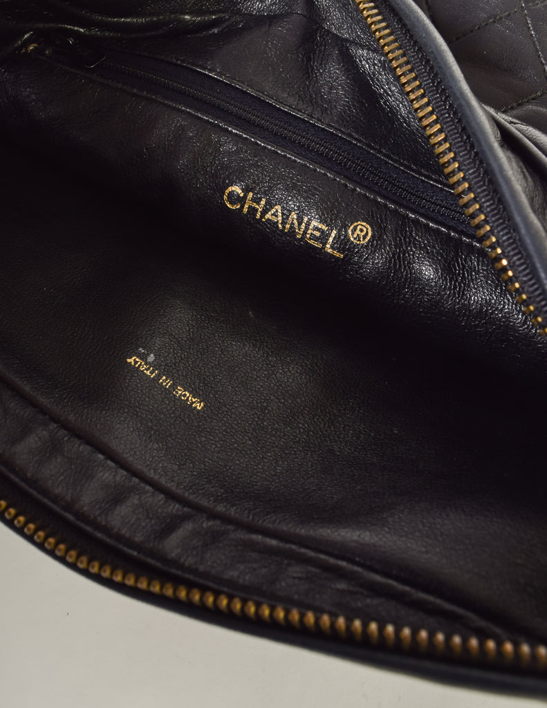 Chanel Black Quilted Lambskin Pocket Camera Bag Large