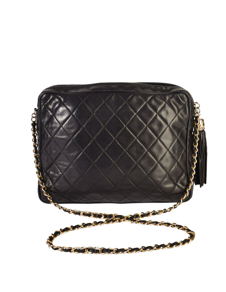 Chanel Black Camera Bag of Quilted Lambskin Leather with Gold Tone Hardware, Handbags and Accessories Online, 2019