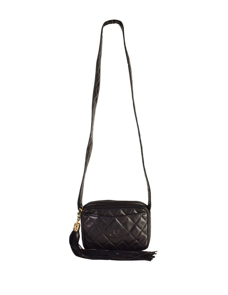 Chanel Vintage - Matelasse Tassel Lambskin Leather Bag - Black - Leather  and Lambskin Handbag - Luxury High Quality - Avvenice