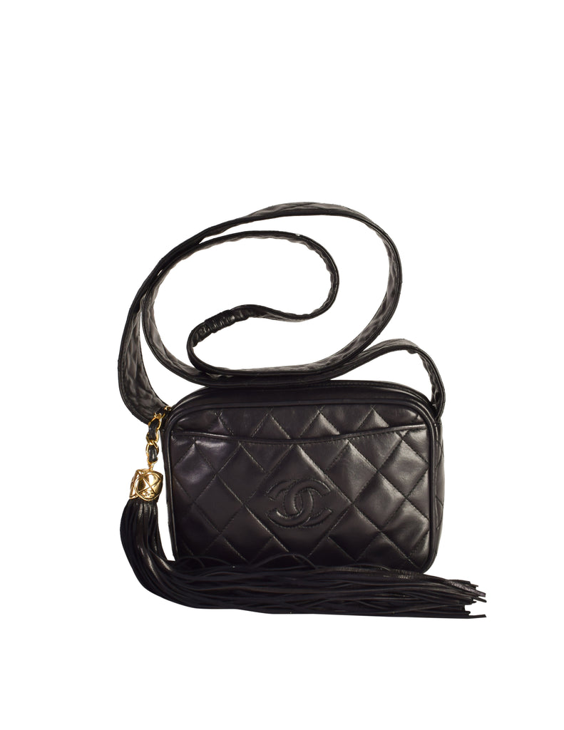 Chanel Vintage Black Quilted Lambskin Tassel Bag – Amarcord Vintage Fashion