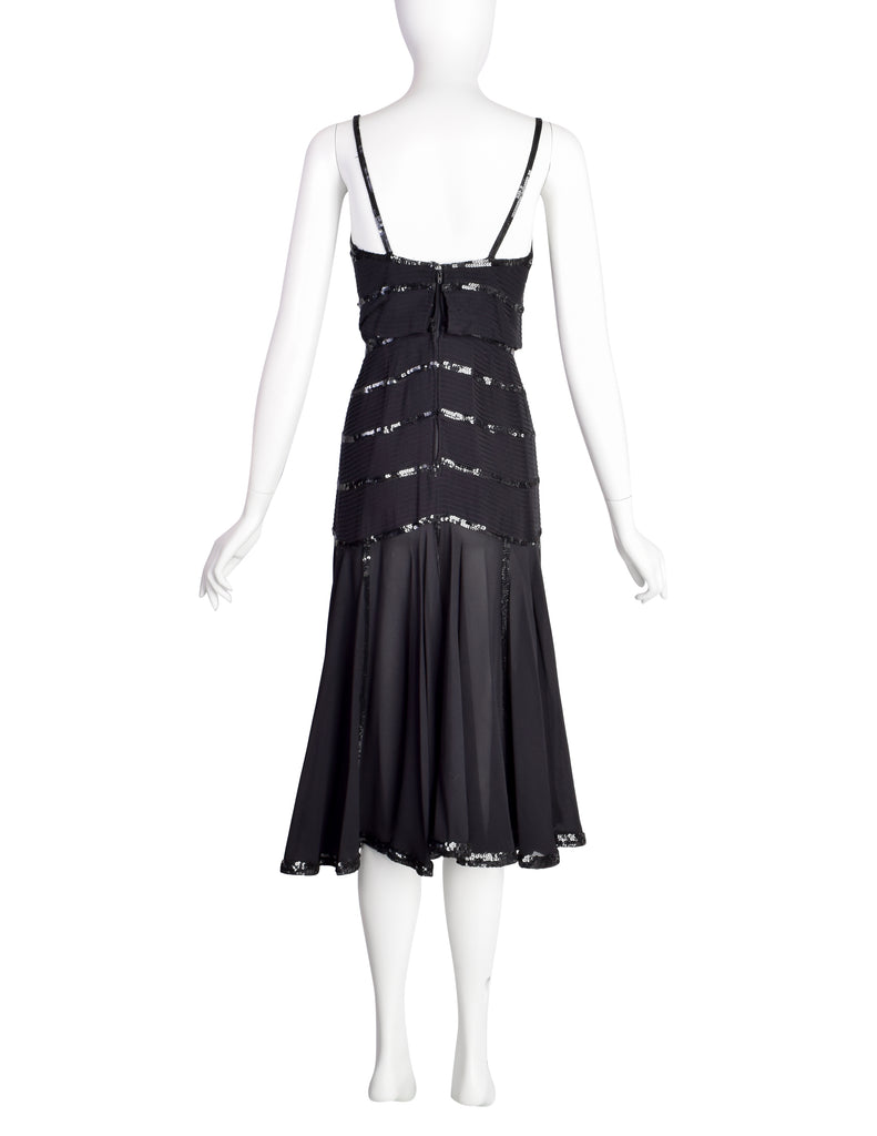 Chanel Vintage Rare Black Pleated Silk Sequin Dress and Jacket Ensembl – Amarcord  Vintage Fashion