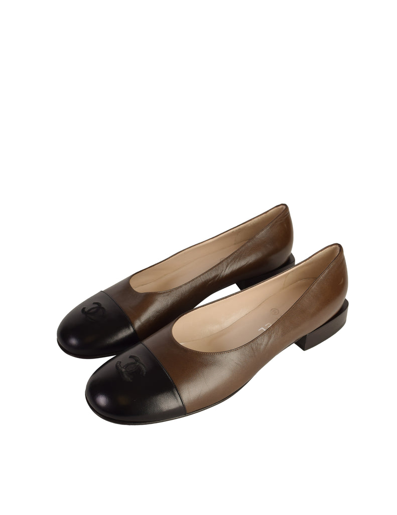 two tone chanel ballet flats