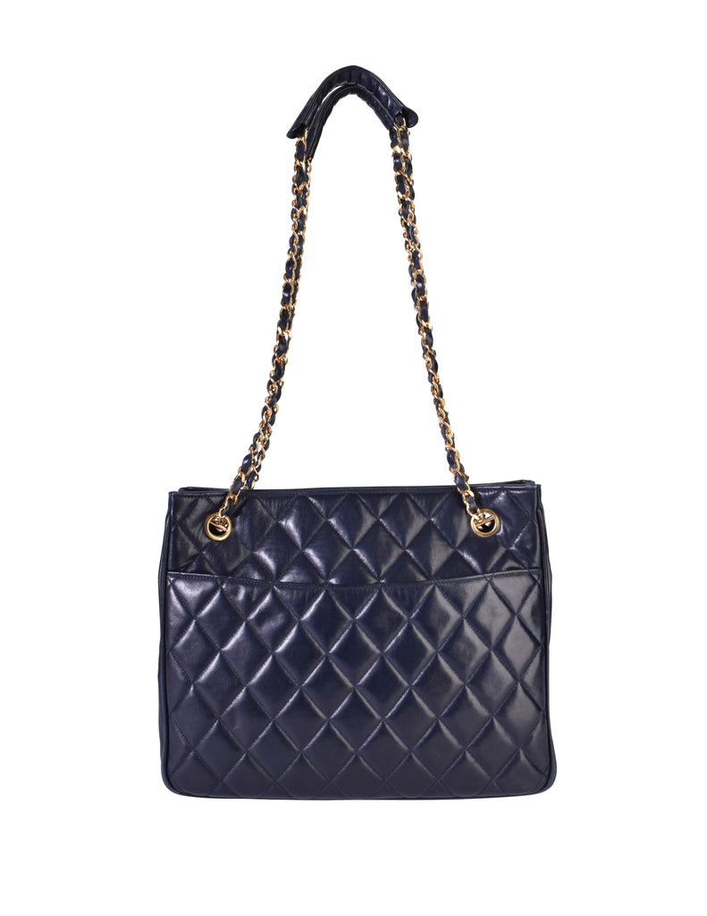 Chanel Quilted Tote Bag Green - Lambskin Leather