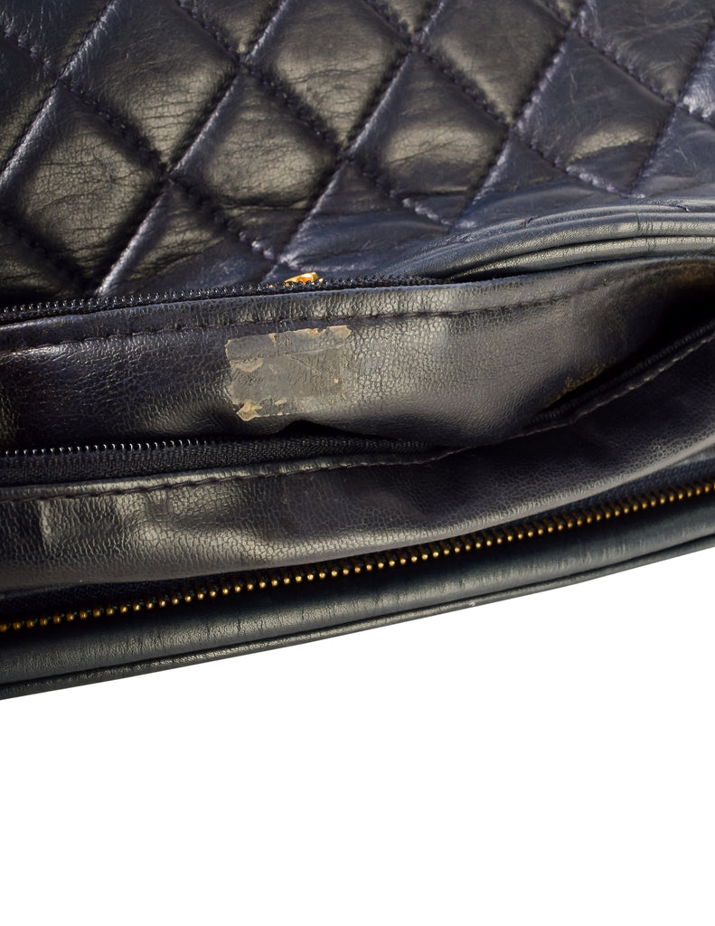 Chanel Vintage - Matelasse Laptop Bag - Blue Navy - Canvar Handbag - Luxury  High Quality - Avvenice