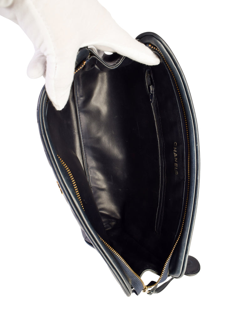 GABRIELLE de CHANEL large hobo bag IN BLACK DEGRADE LEATHER Patent