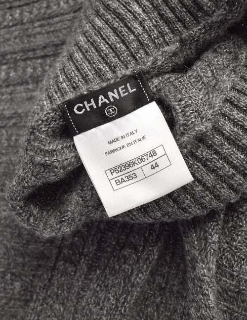 Chanel PF 2015 Grey Sparkly Cashmere Knit Sweater and Skirt Set – Amarcord  Vintage Fashion