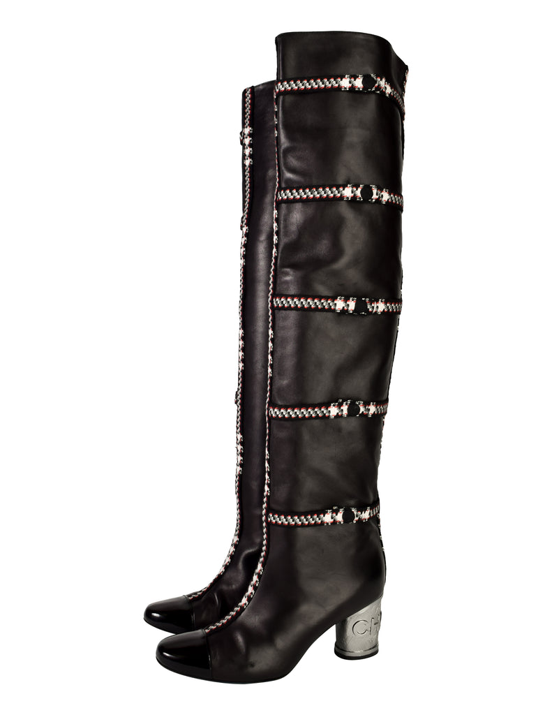 chanel thigh high boots