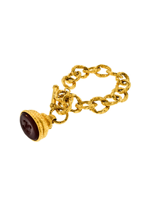 Chanel Designer Heavy Gilt 7 Charm coco Bracelet