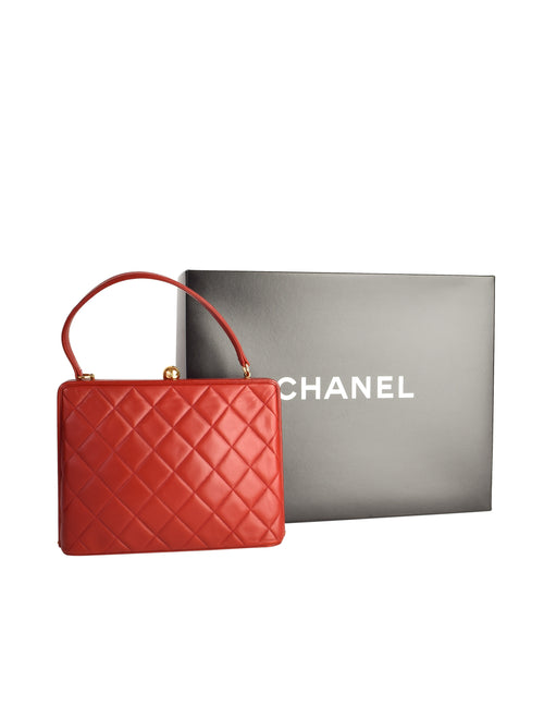 Chanel Lipstick Red Quilted Lambskin Leather Mini Shoulder Bag Gold Chain -  Mrs Vintage - Selling Vintage Wedding Lace Dress / Gowns & Accessories from  1920s – 1990s. And many One of