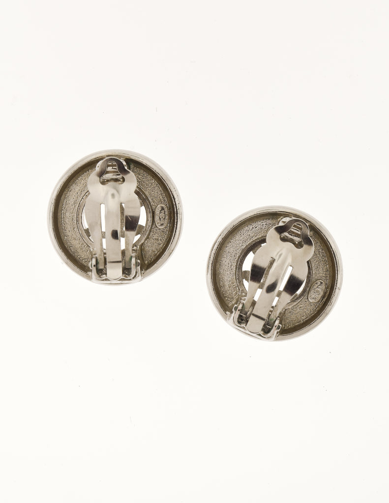 Chanel Vintage 1997 Silver Tone CC Logo Round Button Earrings – Amarcord  Vintage Fashion