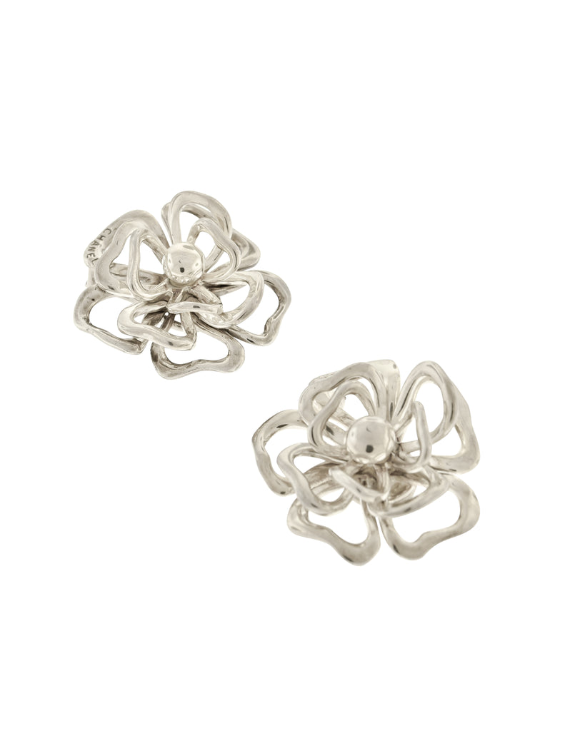 Chanel Vintage Camellia Flower Cut Out Sterling Silver Earrings – Amarcord  Vintage Fashion