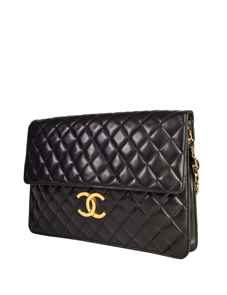 chanel large quilted lambskin flap bag