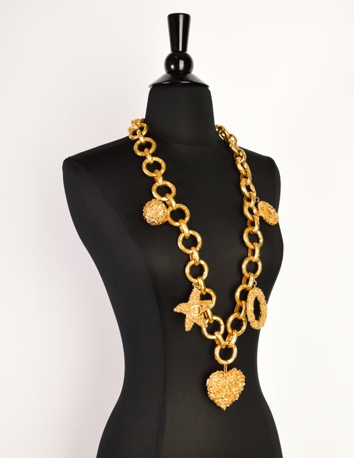 Rare Chanel Button Pendant Designer Jewelry Necklace Charm 