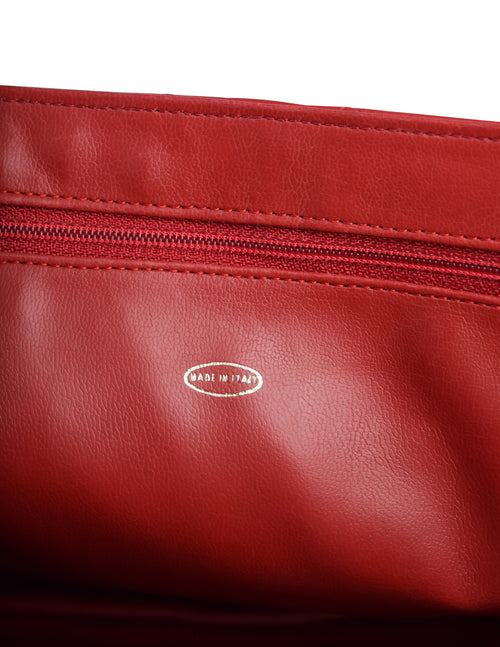 Chanel Vintage Oversized Red Matelasse Quilted Lambskin Leather CC