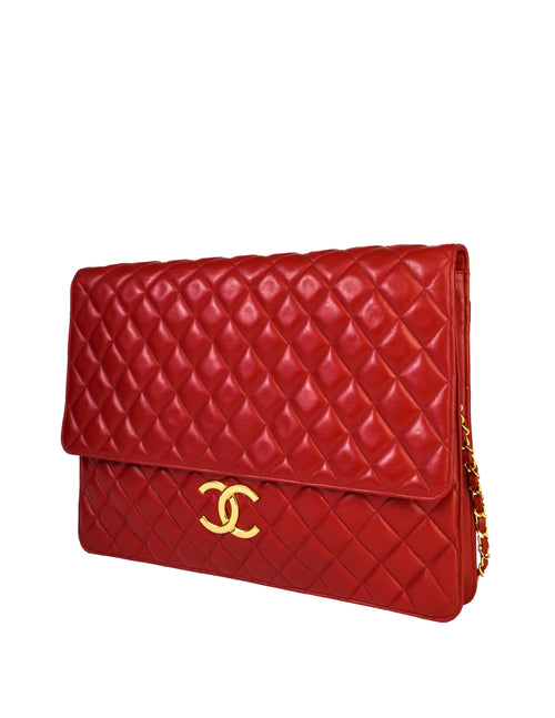Chanel Brick Red Quilted Caviar Medium Classic Double Flap Chain Bag  495cks35