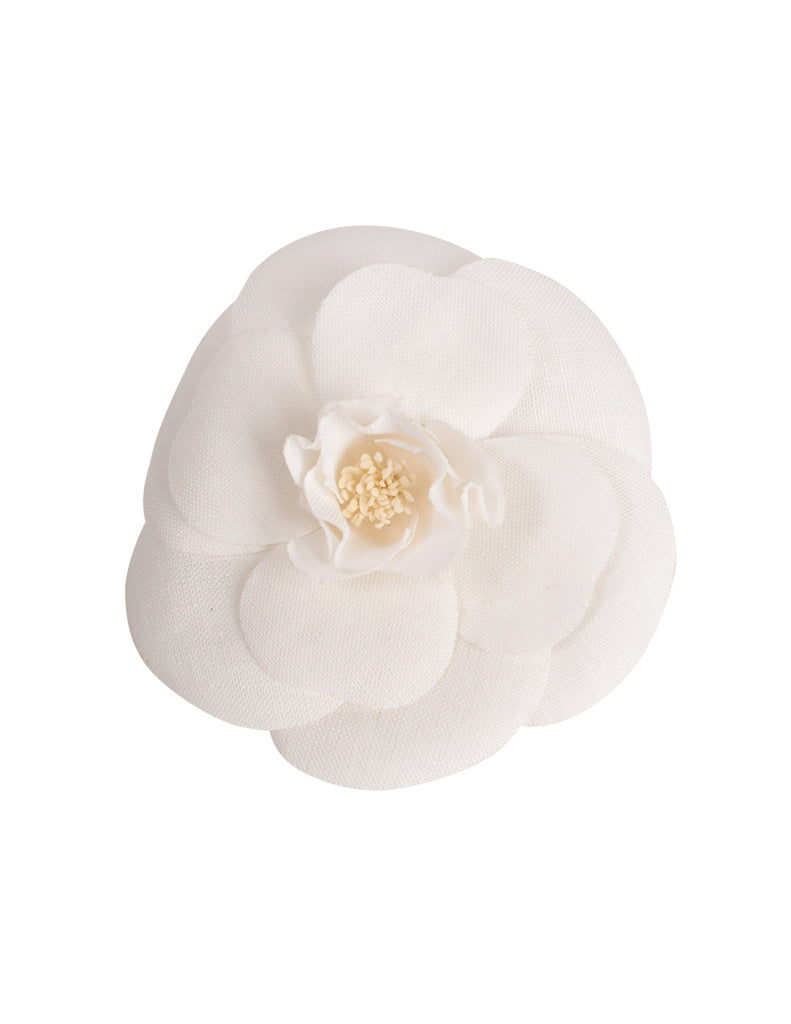 Camélia silk pin & brooche Chanel White in Silk - 32712418