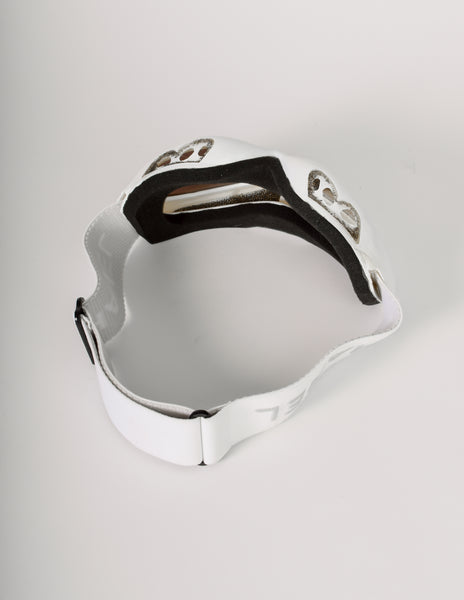 Chanel Vintage White Molded Plastic Snow Ski Helmet with Goggles